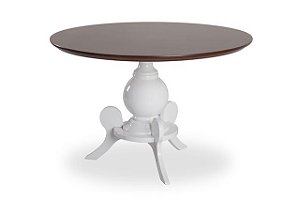 Mesa de Jantar Aspen (1.40 x 1.40) - Branca/Imbuia - Alto Padrão Móveis.