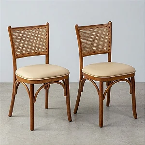 Cadeiras Doha - Conjunto 2 Peças - Mel - Alto Padrão Móveis.