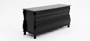 Cômoda Siena 3 Gavetas Preta Fosco Alto Padrão