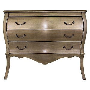 Cômoda Lyon Frente Abaulada - Ouro Envelhecido - Alto Padrão Móveis.