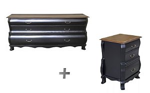 Cômoda Siena + Mesa de Cabeceira Siena - Alto Padrão Móveis.