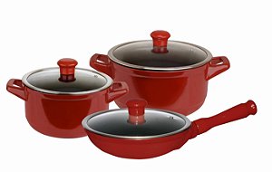 Conjunto de Panelas Duo 3 Peças - Pomodoro - Pcs Ceraflame.