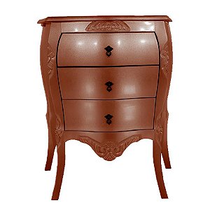 Mesa de Cabeceira Lyon Entalhada - Cobre - Alto Padrão Móveis.