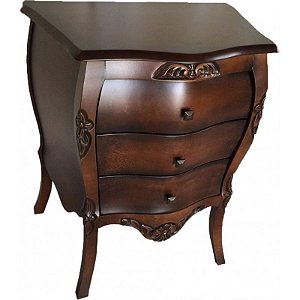 Mesa de Cabeceira Lyon Entalhada - Imbuia - Alto Padrão Móveis.