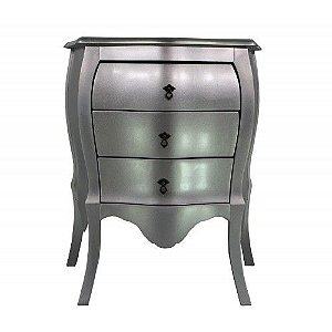 Mesa de Cabeceira Lyon - Prata - Alto Padrão Móveis.