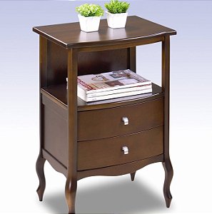 Mesa de Apoio London 2 Gavetas - Imbuia - Alto Padrão Móveis.