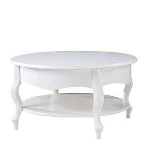Mesa de centro Redonda Imperatriz - Branca - Alto Padrão Móveis.