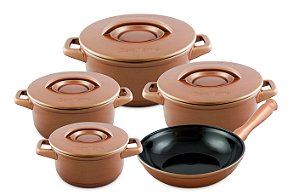 Conjunto Caçarola Duo+ Smart 5 Peças - Cobre - Ceraflame.
