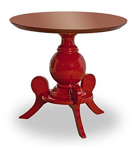 Mesa de Jantar Aspen (1.20 x 1.20) - Vermelho/Imbuia - Alto Padrão Móveis.