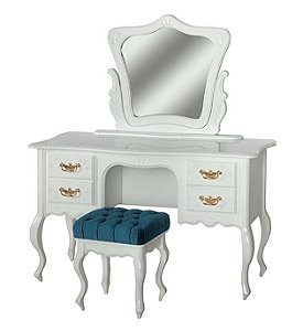 Penteadeira com Banqueta Diamond - Branca - Alto Padrão Móveis.