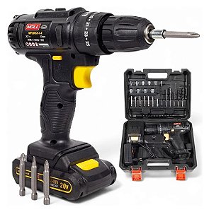 FURADEIRA DE IMPACTO/PARAFUSADEIRA A BATERIA 20V+KIT DE ACESSÓRIOS - NOLL