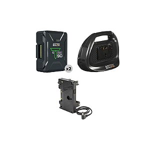 Anton Bauer Kit Titon 90 Gold Mount (2 × 92 Wh) com Carregador Dual e Placa para Sony FS7