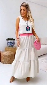 Conjunto em linho. Tam.44