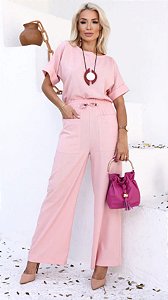 Conjunto viscolinho calça e blusa. Tam. M.