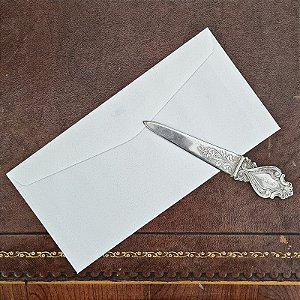 Antiga espátula abre cartas em prata de lei