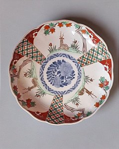 Prato de porcelana japonesa padrão Imari