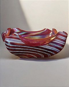 Centro de mesa em vidro artístico Loetz.