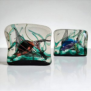 Bloco de vidro de murano Aquário. Aureliano Tozzo- Preço unitario