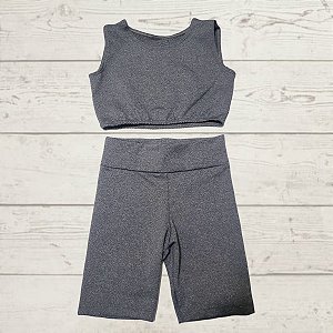Conjunto Infantil e Juvenil para treino short e top cinza