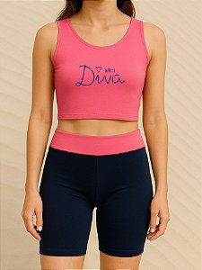 Conjunto Infantil e Juvenil para treino short e top minidiva