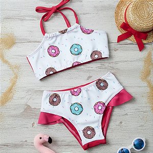 Biquíni Menina Rosquinhas Donuts Suplex Estampado