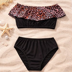 Biquíni Infantil Ciganinha com Babado de Oncinha