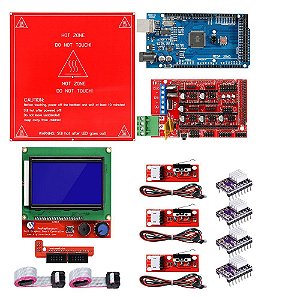 Eletrônica P/ Impressora 3d Mega Ramps 1.4 Drv8825 Mk2b Endstop