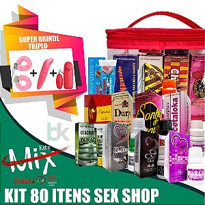 kit Mix Sex shop 80 Itens  + Brinde Algema + Ponto G + Bullet Vibrador