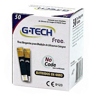 Tiras Reagentes Gtech Free 1 Frasco com 50 Tiras