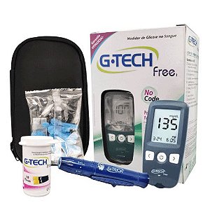 Kit Medidor de Glicose Gtech Free 1 Completo