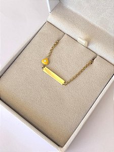 PULSEIRA CHAPINHA COM CORAÇÃO ESMALTADO E DIAMANTE
