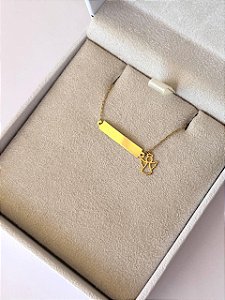 PULSEIRA CHAPINHA COM PINGENTE ANJO VAZADO