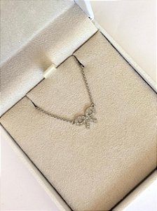 PULSEIRA OURO BRANCO LAÇO DIAMANTE