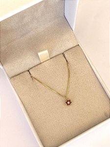 PULSEIRA VENEZIANA FLOR RUBI E DIAMANTE