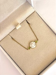 PULSEIRA ESPÍRITO SANTO MADREPÉROLA E TOPÁZIO VERDE