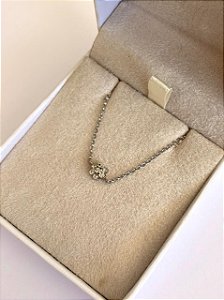 PULSEIRA OURO BRANCO FLOR DIAMANTE