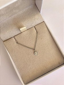 PULSEIRA OURO BRANCO PINGENTE DIAMANTE