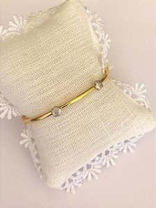PULSEIRA FLORES OURO BRANCO E DIAMANTE