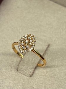 ANEL OURO ROSE CRAVEJADO DIAMANTE