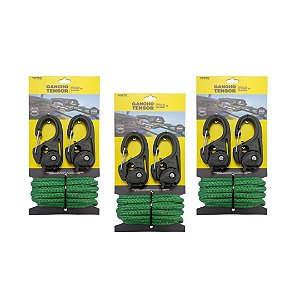 Gancho Tensor Yotto X4 Duplo com Corda, Kit com 3 - Para cordas até 8mm