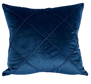 Capa de almofada drapeada suede azul marinho