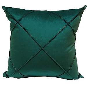 capa de almofada drapeada suede verde esmeralda