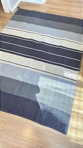 Tapete de linha Cinza com Azul