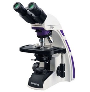 Microscópio Biológico Binocular Campo Escuro Seco Ótica Infinita Planacromático LED New Optics