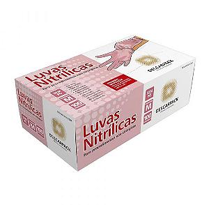 Luva Nitrílica Powder Free Rosa M - cx 100 Descarpack