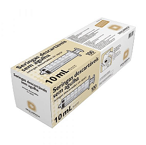 Seringa Hipodérmica sem Agulha Luer Lock 10mL CX/100UN