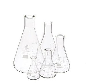 Frasco Erlenmayer 500ml Gargalo Estreito Graduação Permanente Vidro Boro 3.3 - CX/ 8 un Global Glass