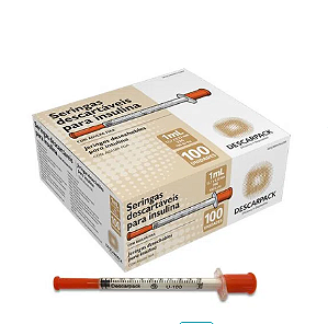 Seringa para Insulina com Agulha Fixa 12.7X0.33 (29G) - CX/100UN