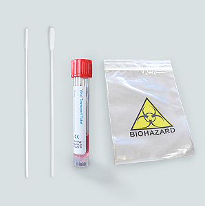 Kit Meio de Transporte viral 3ml com Swab Flocado Nasal - Global