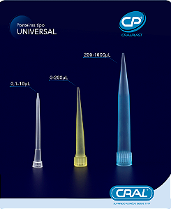 PONTEIRA TIPO UNIVERSAL 0-200UL  1000 UNIDADES  - CRALPLAST